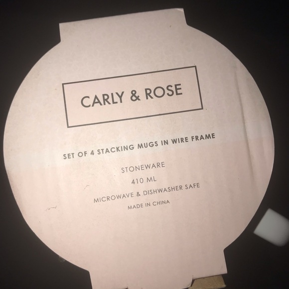 Stacking  Eiffel Tower Coffee Mug Set of 4 with Silver Metal Rack Carly & Rose - Picture 4 of 9